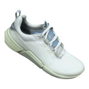 Ecco BIOM® H4 Golf Leather White Blue Gore-tex Waterproof Shoes sz 39EU 8 8.5 EW